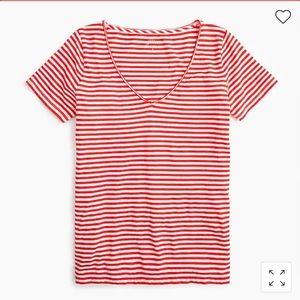 🆕 J.CREW Raw Edge Stripe V-Neck T-Shirt